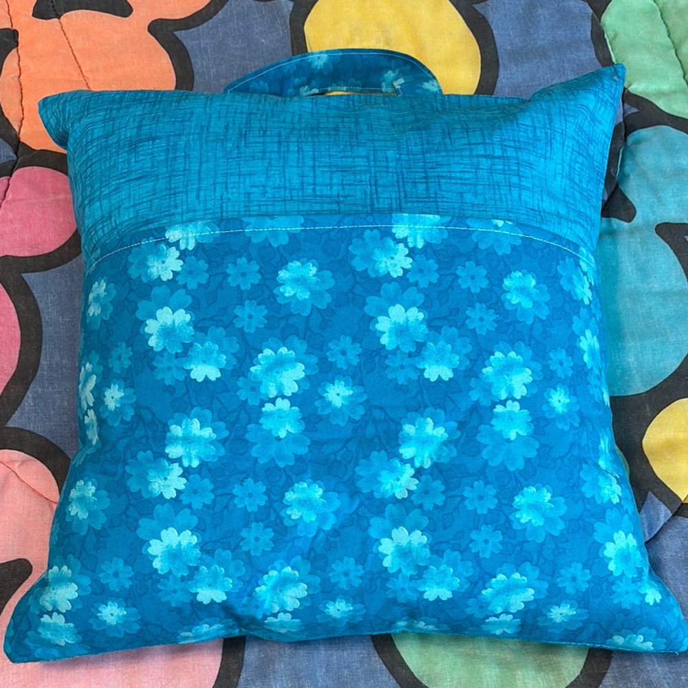 Pocket Book Carry Floral Blue Pillow